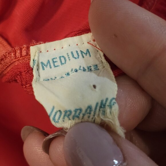 VTG 60s Red Nylon Bloomers Pinup Sissy Size M To L Ruffle Leg‎ Lingerie Shorts - Picture 10 of 11